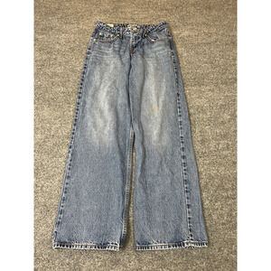 Levis Premium Low Loose Womens Jeans 26 Baggy Wide Leg Straight Y2K Chic Blue